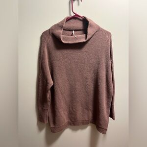 Free People Turtleneck Sweater in Earthy Brown